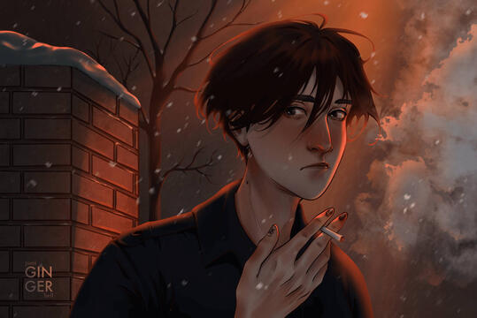 Portrait + complex background